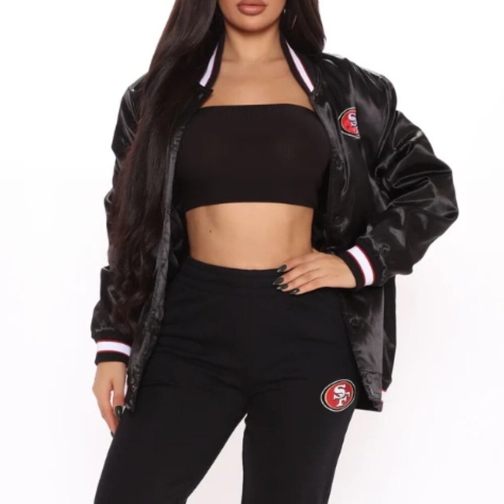 NFL Season Tickets 49ers Bomber Jacket - Black (Unisex)